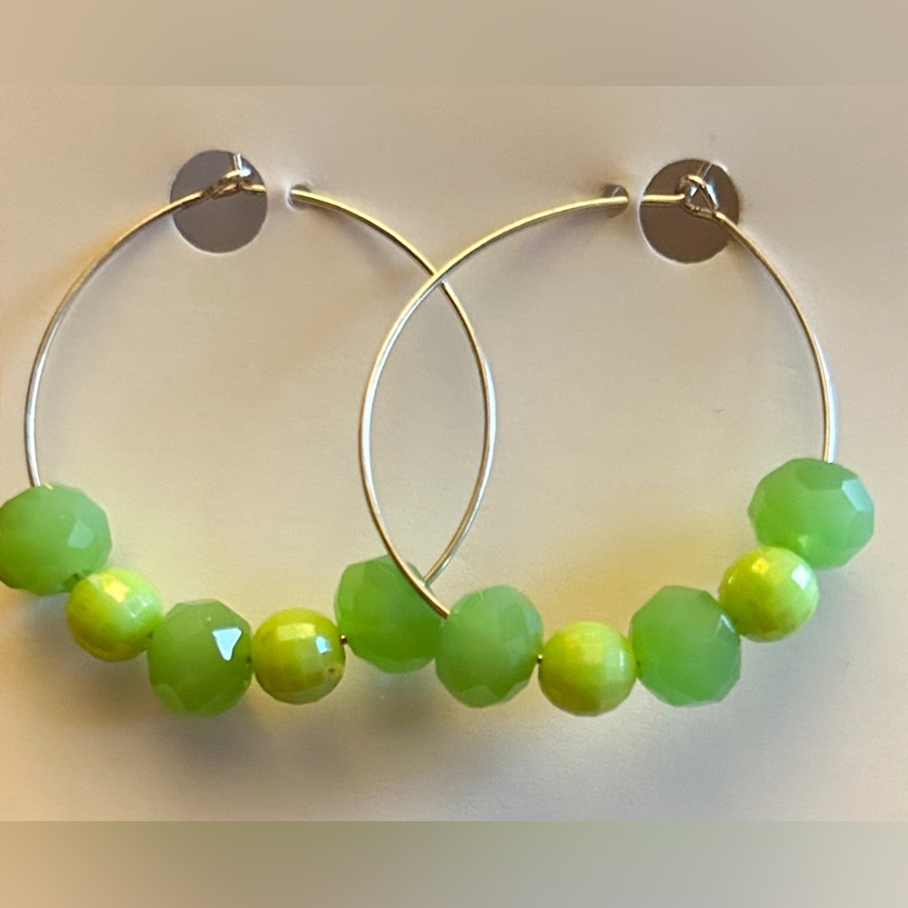 “Key-Lime Paradise” Women’s Hoop Earrings